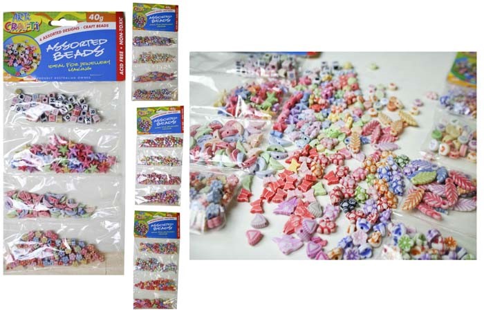 Beads Charms 5mm 16 Styles 4x40gm Pk (Approx 1000)